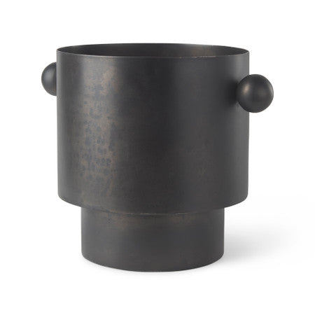 Juno 8.5H Large Black Iron Vase