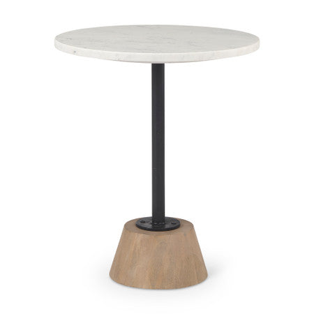 Maxwell Marble Top Pedestal End/Side Table