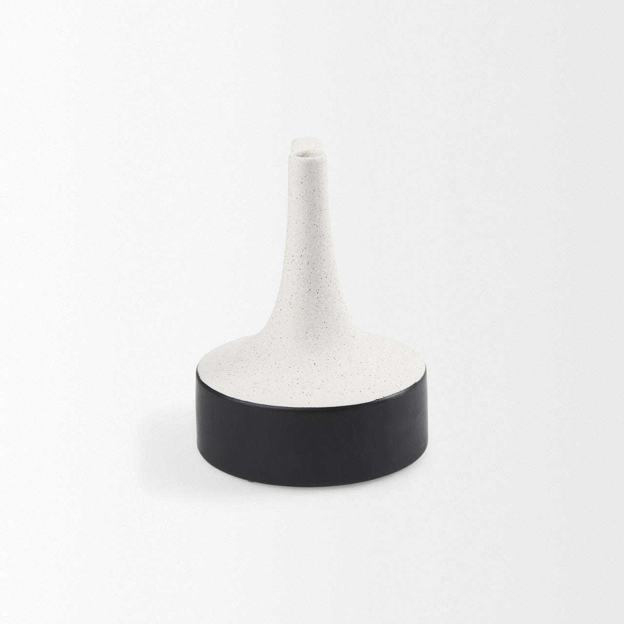 Burton 8.3H Small White and Black Ceramic Jug Vase