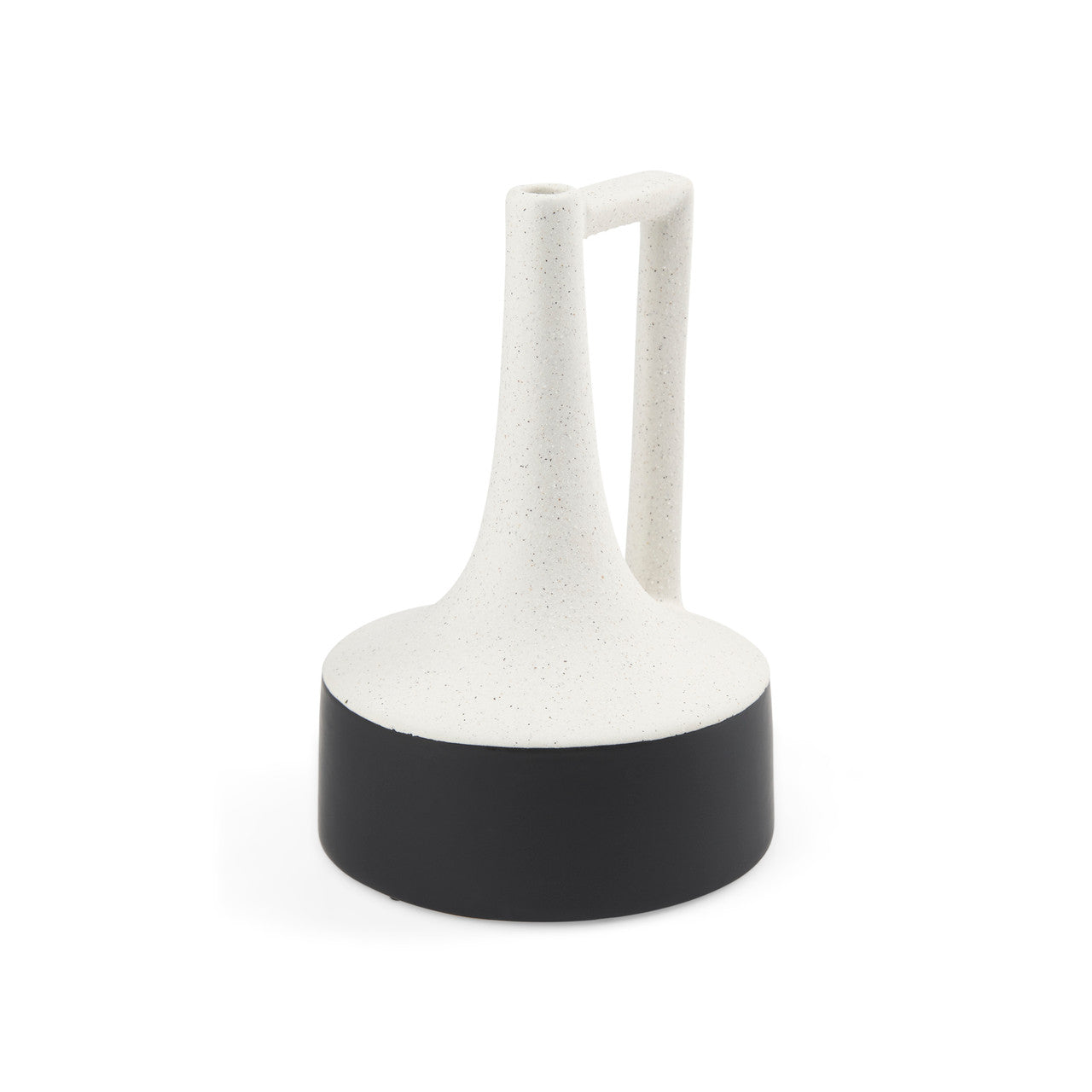 Burton 11.6H Medium White and Black Ceramic Jug Vase