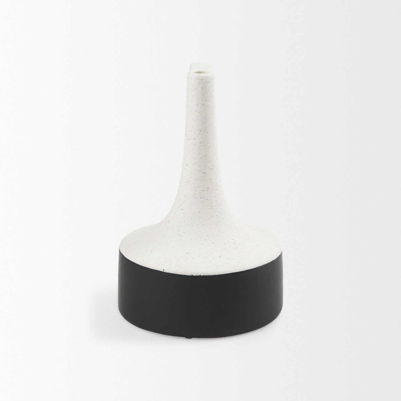 Burton 11.6H Medium White and Black Ceramic Jug Vase