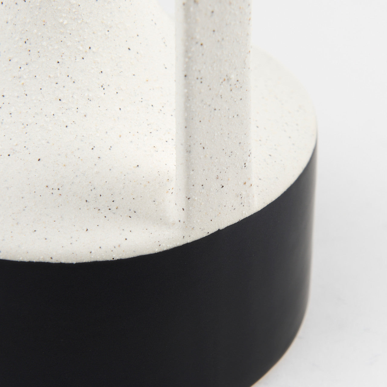 Burton 11.6H Medium White and Black Ceramic Jug Vase