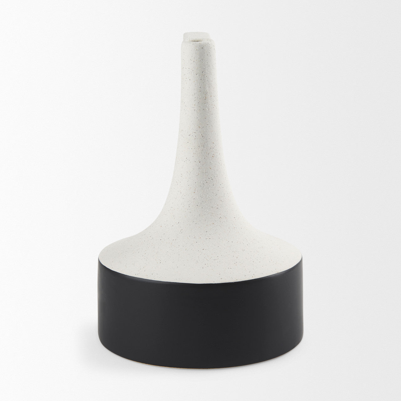 Burton 13.1H Large White and Black Ceramic Jug Vase