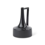 Burton 11.6H Medium Glossy and Matte Black Ceramic Jug Vase