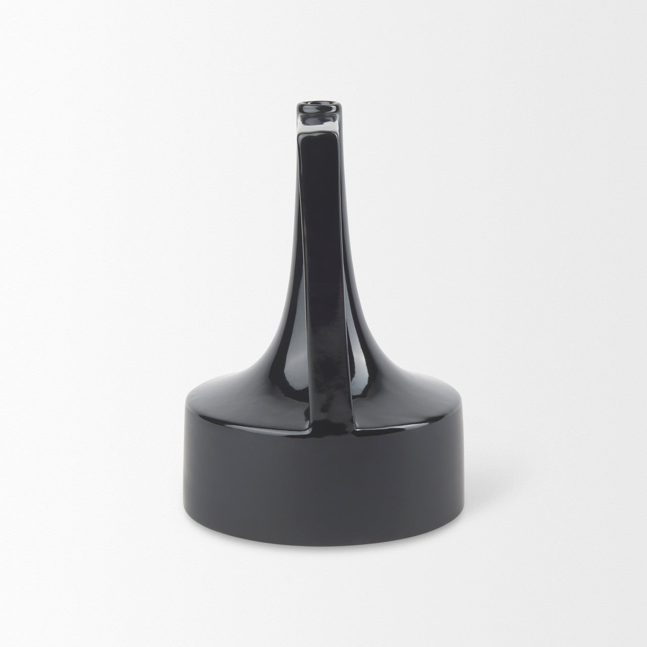 Burton 11.6H Medium Glossy and Matte Black Ceramic Jug Vase