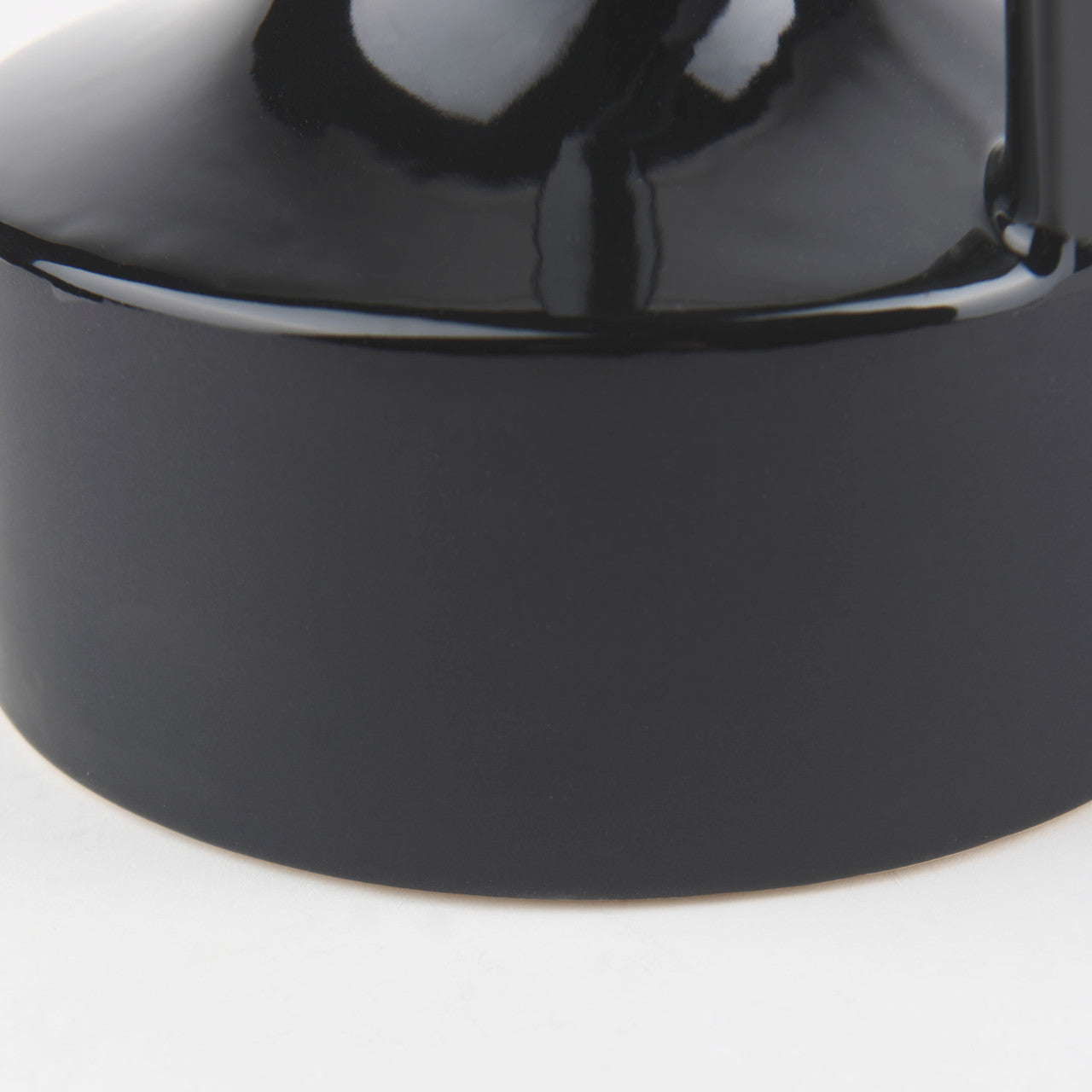 Burton 11.6H Medium Glossy and Matte Black Ceramic Jug Vase