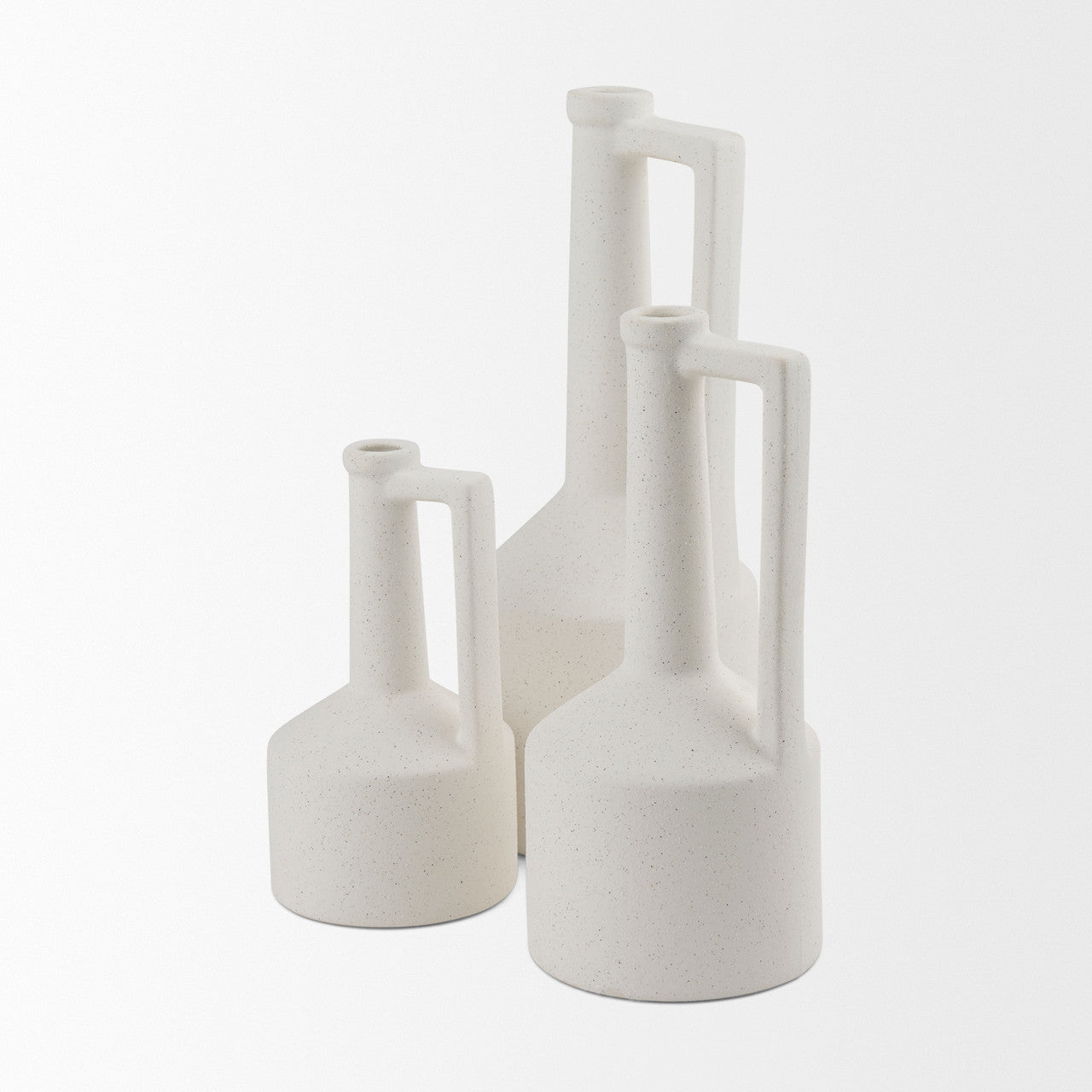 Burton 10.8H Small White Ceramic Jug Vase