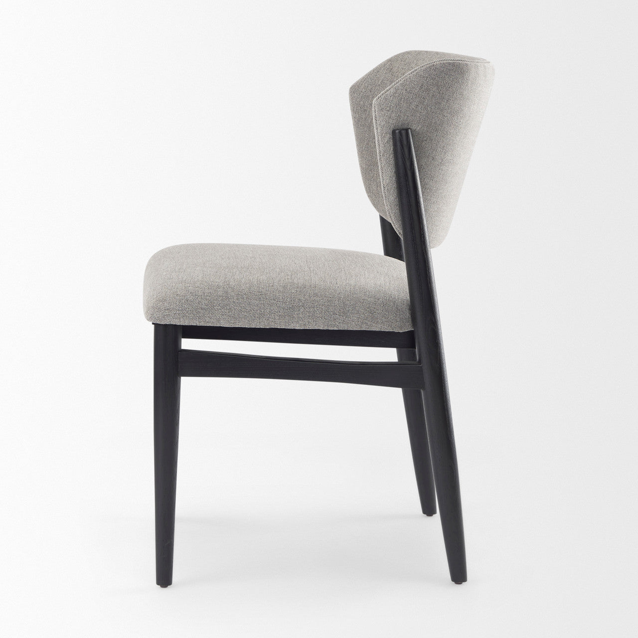 Cline  20.9L x 23.0W x 31.9H Gray Fabric W/Black Wood Dining Chair