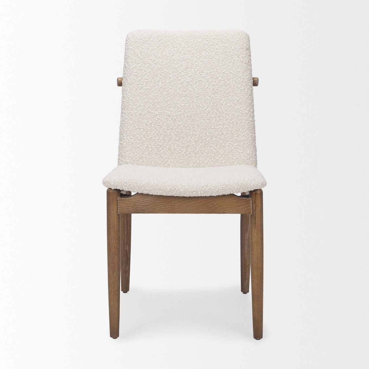 Cavett Cream Boucle Upholstered Seat W/Light Brown Wood Frame Dining Chair