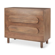 Astrid  36L x 17W x 30.3H Medium Brown Solid Wood 3 Drawer Cabinet