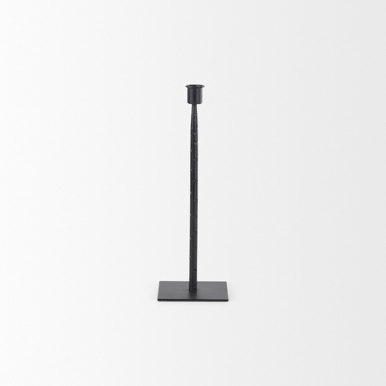 Porter 4.5L x 4.5W x 12.0H Small Black Iron Candle Holder