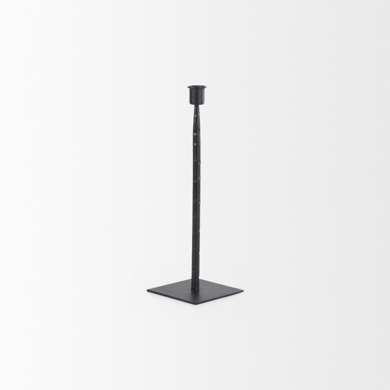 Porter 4.5L x 4.5W x 12.0H Small Black Iron Candle Holder