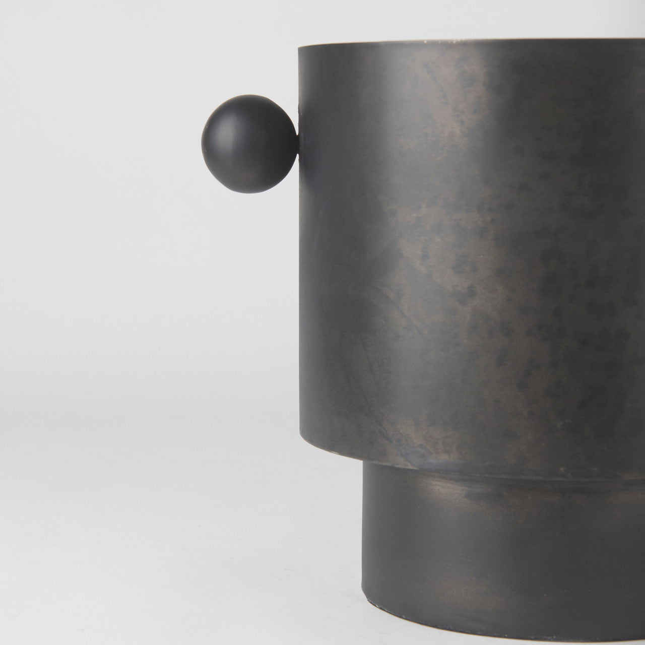 Juno 8.5H Large Black Iron Vase