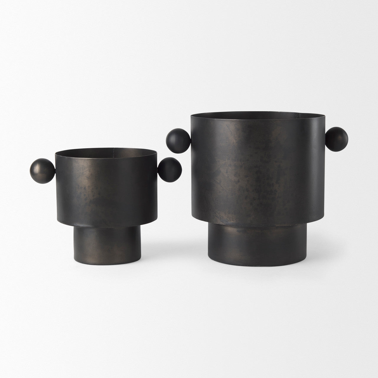 Juno 8.5H Large Black Iron Vase