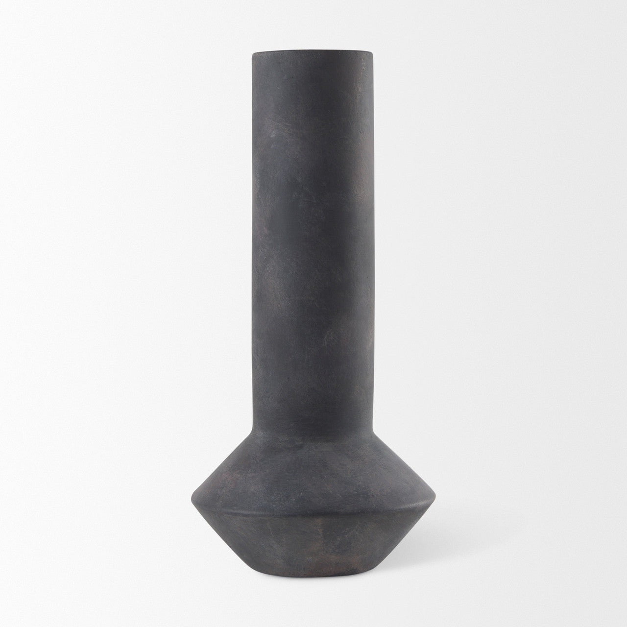 Esme 7.1L x 7.1W x 15.0H Dark Gray Ceramic Vase