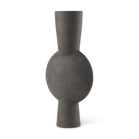 Kaz 8.3L x 3.9W x 16.7H Earthy Brown Ceramic Vase