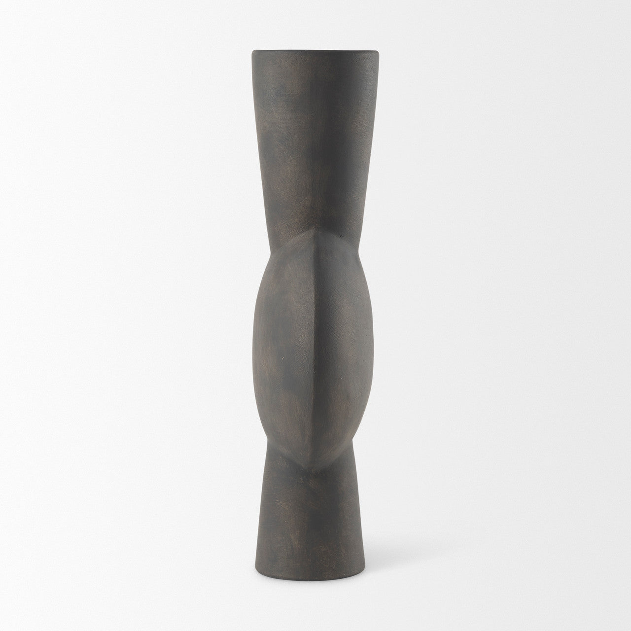 Kaz 8.3L x 3.9W x 16.7H Earthy Brown Ceramic Vase