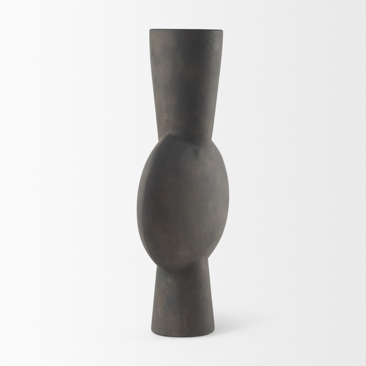 Kaz 8.3L x 3.9W x 16.7H Earthy Brown Ceramic Vase