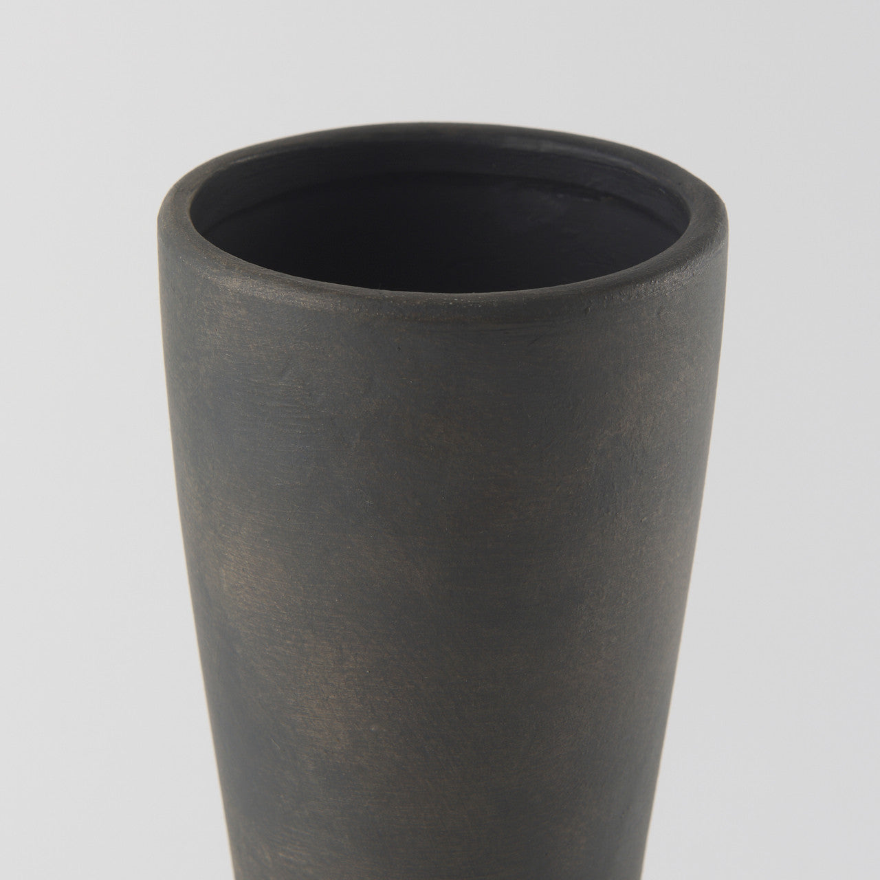 Kaz 8.3L x 3.9W x 16.7H Earthy Brown Ceramic Vase