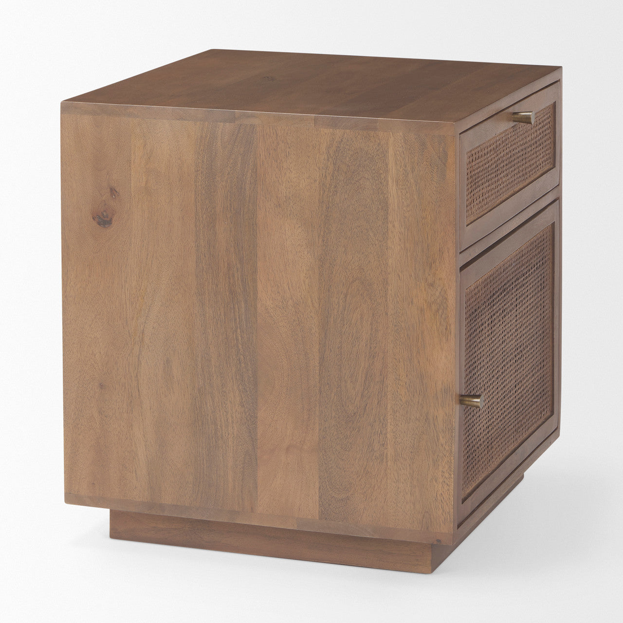 Grier Medium Brown Wood w/ Cane Accent Table