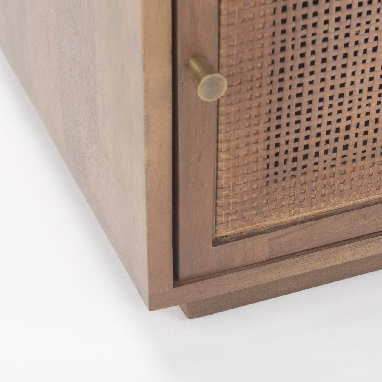 Grier Medium Brown Wood w/ Cane Accent Table