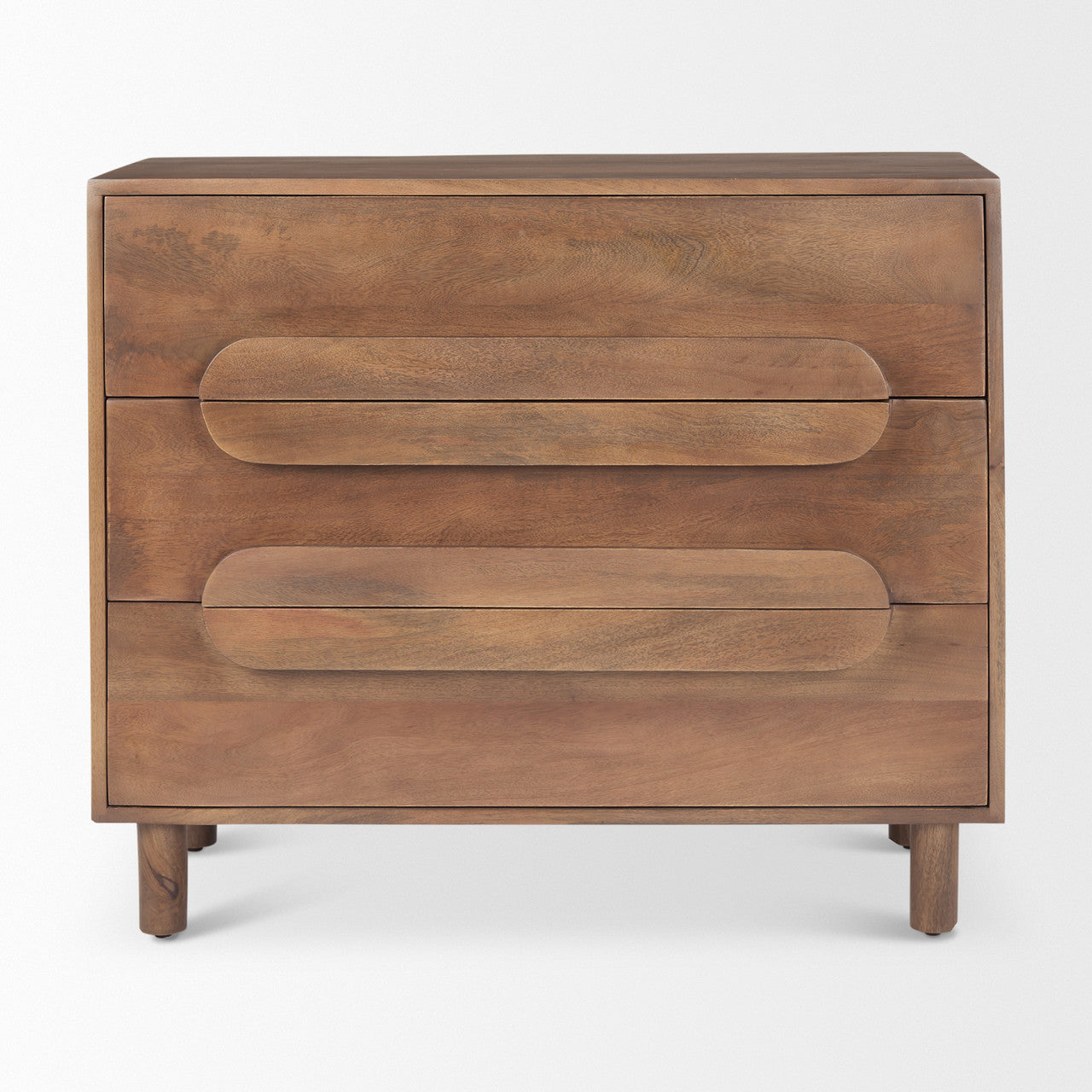 Astrid  36L x 17W x 30.3H Medium Brown Solid Wood 3 Drawer Cabinet