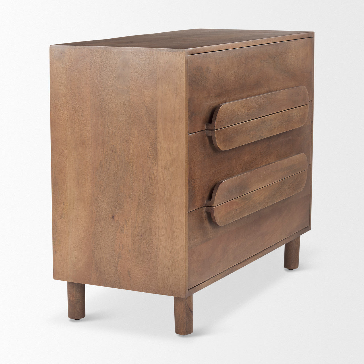 Astrid  36L x 17W x 30.3H Medium Brown Solid Wood 3 Drawer Cabinet