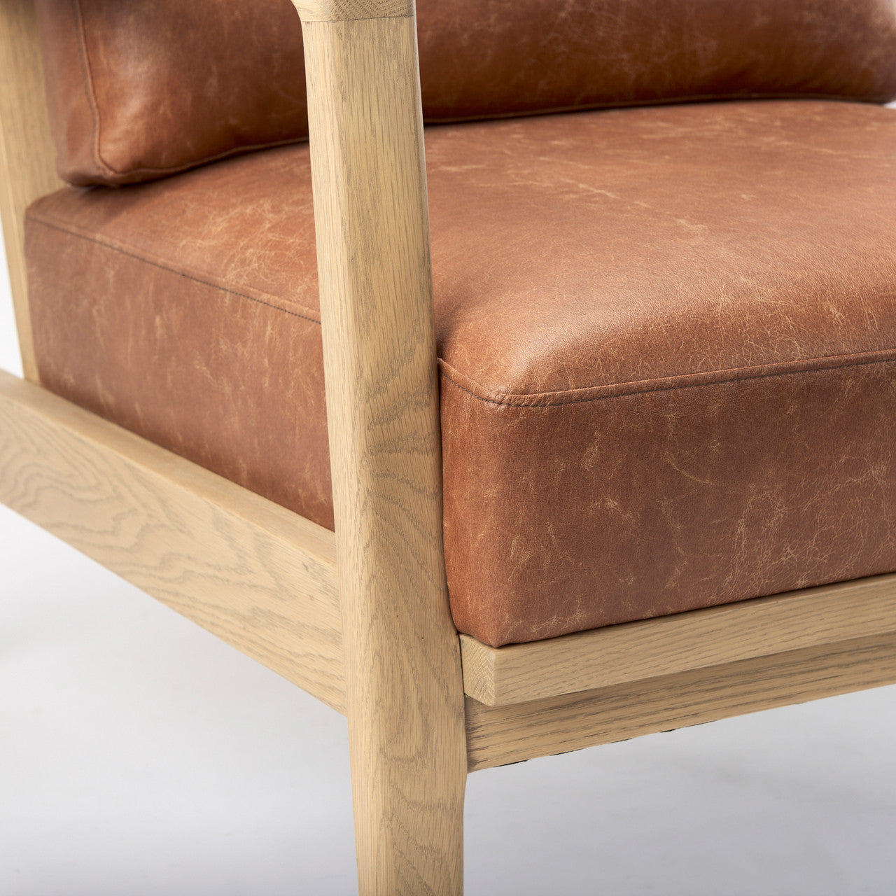Raeleigh Tan Faux Leather Accent Chair