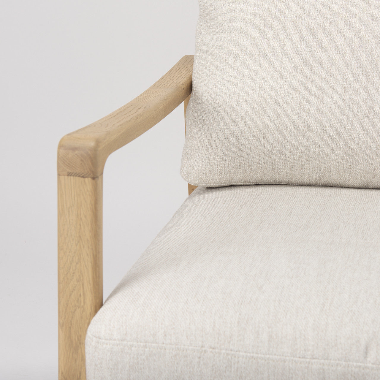 Raeleigh 28.0L x 34.1W x 34.4H Cream Fabric W/Light Brown Wood Accent Chair