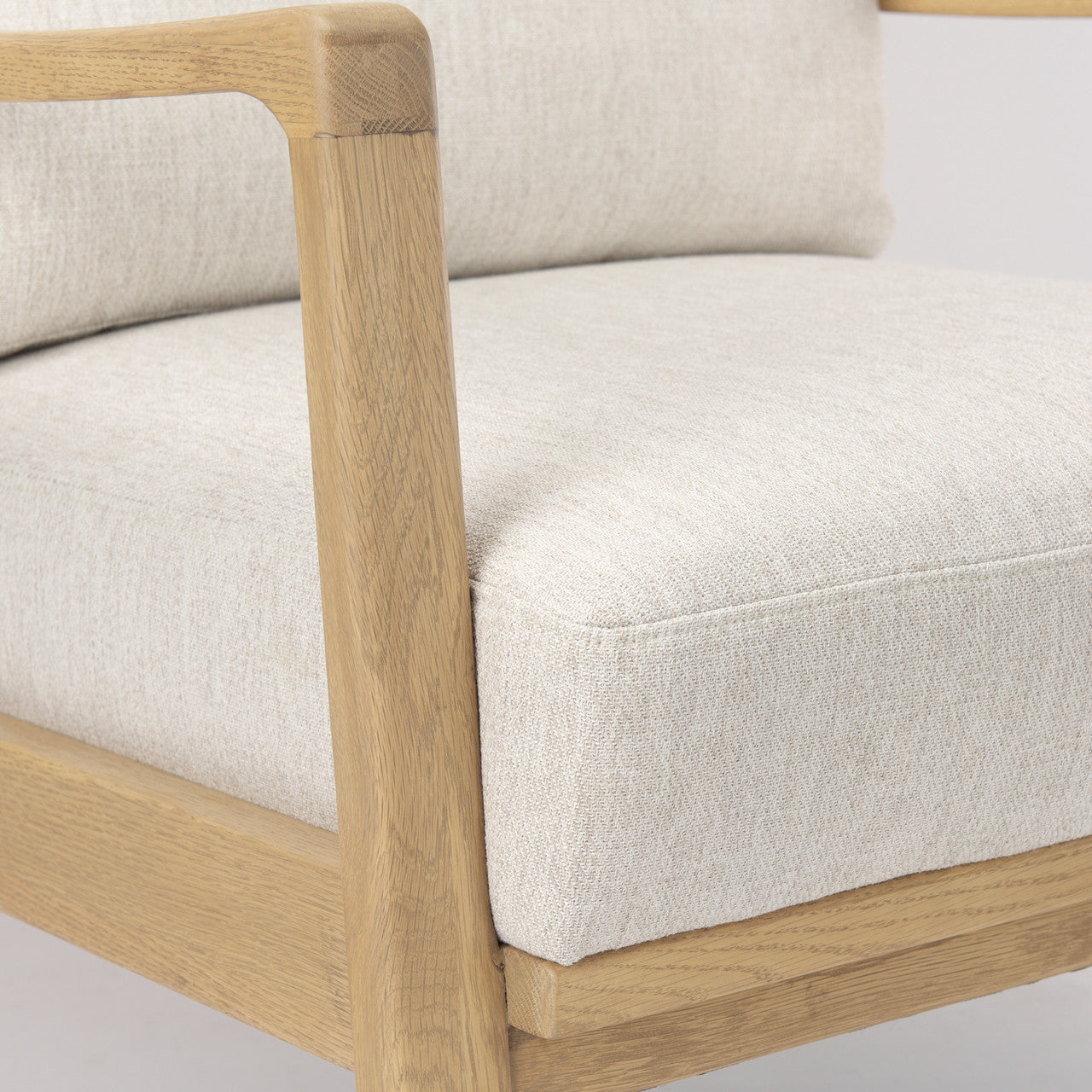Raeleigh 28.0L x 34.1W x 34.4H Cream Fabric W/Light Brown Wood Accent Chair