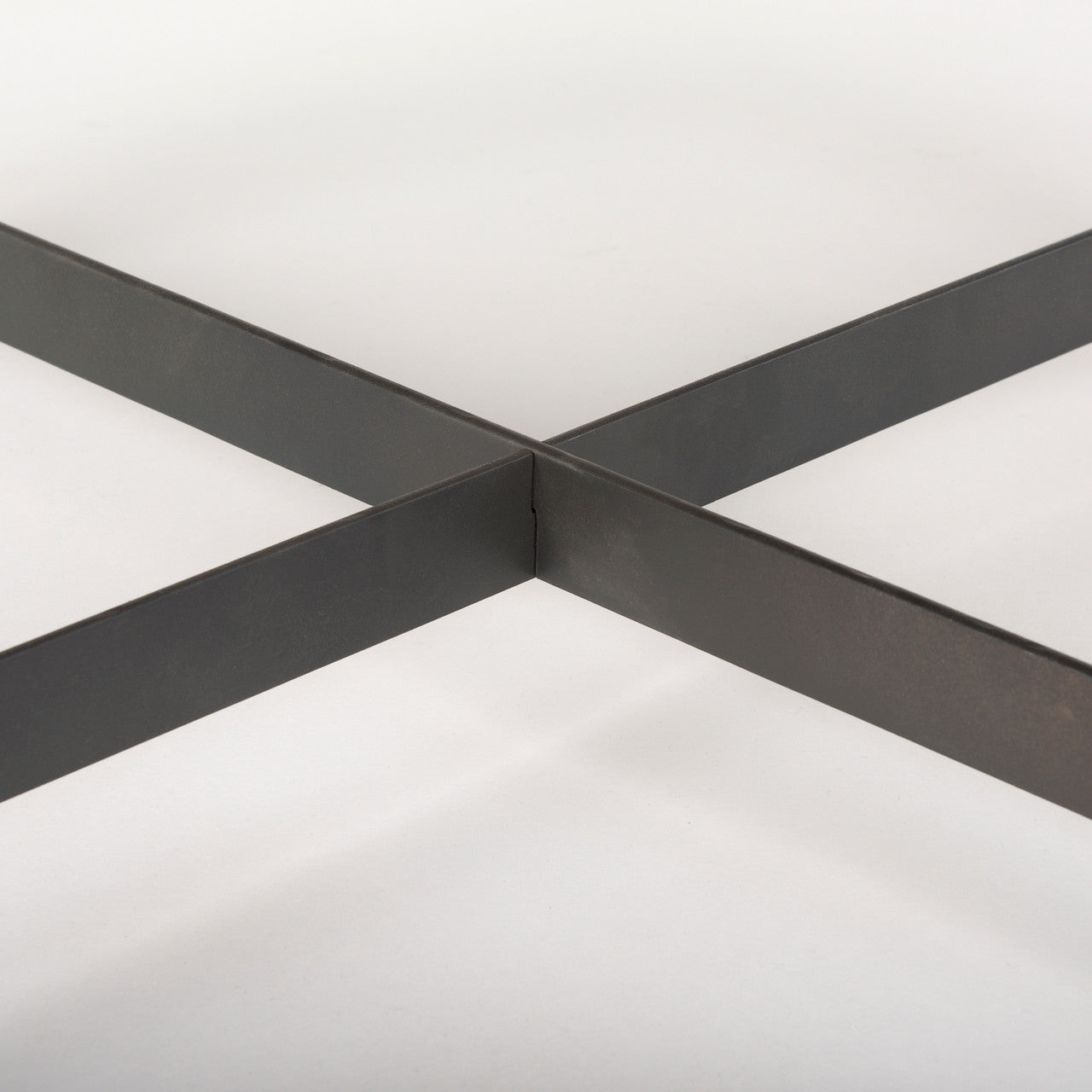 Marquisa 34.25L x 34.25W x 16.5H Small Brown Wood w/ Black Metal Coffee Table