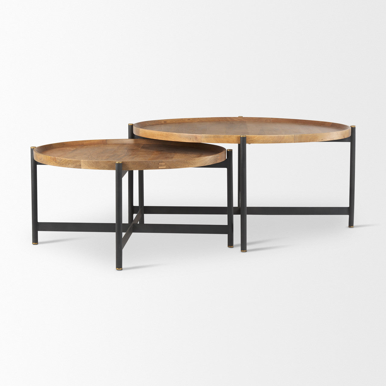 Marquisa Medium Brown Wood W/Black Metal Large Coffee Table