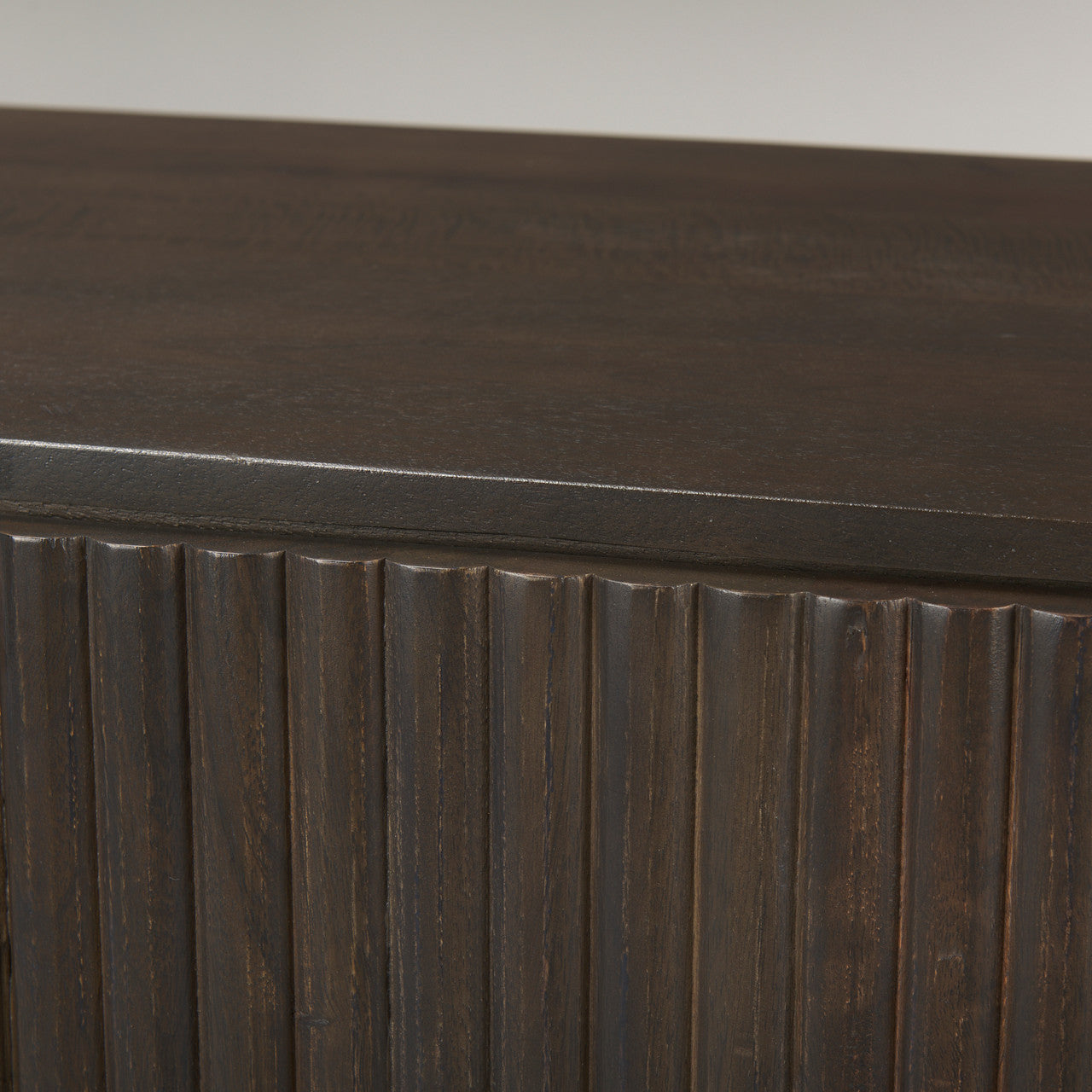 Terra 72L x 18W x 32H Dark Brown Wood Fluted Sideboard