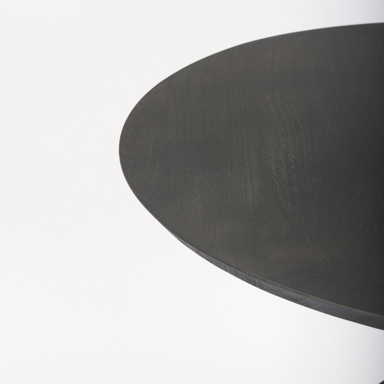 Maxwell 32" Round Black-Brown Wood w/ Black Metal Pedestal Bistro Table