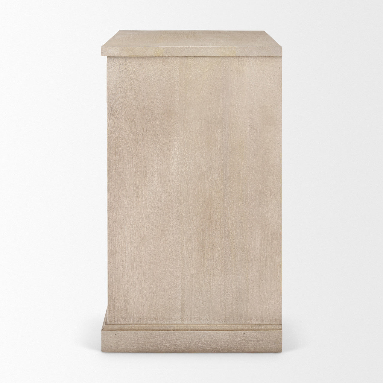 Braxton  33.5L x 18.5W x 31.5H Beige Wood W/Black Accents 2 Door Accent Cabinet
