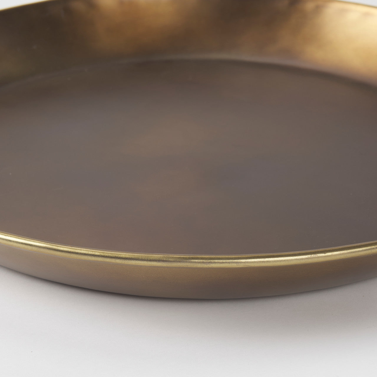 Eagan 20.0L x 20.0W x 1.8H Brass Aluminium Tray Medium
