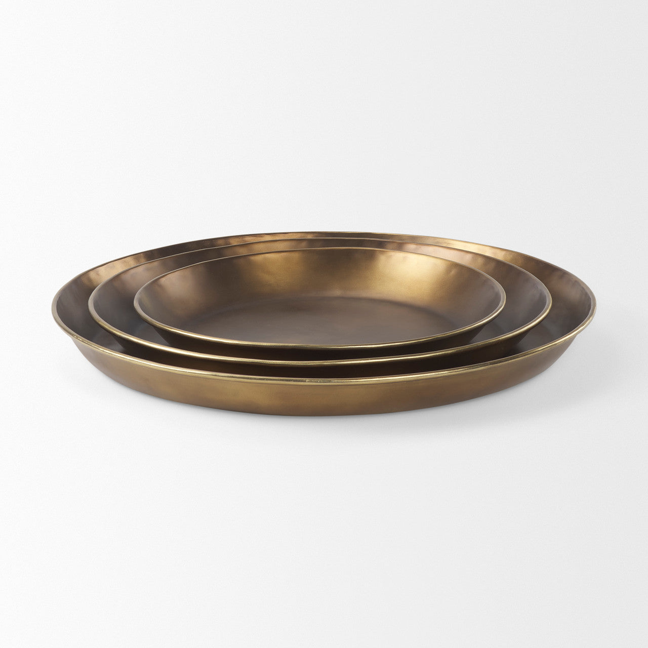 Eagan 24.0L x 24.0W x 2.0H Brass Aluminium Tray Large