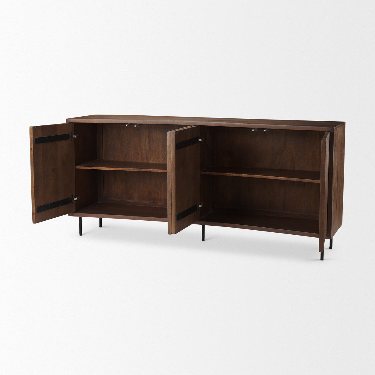 Lance 70.0L x 15.0W x 32.0H Medium Brown Solid Wood Sideboard