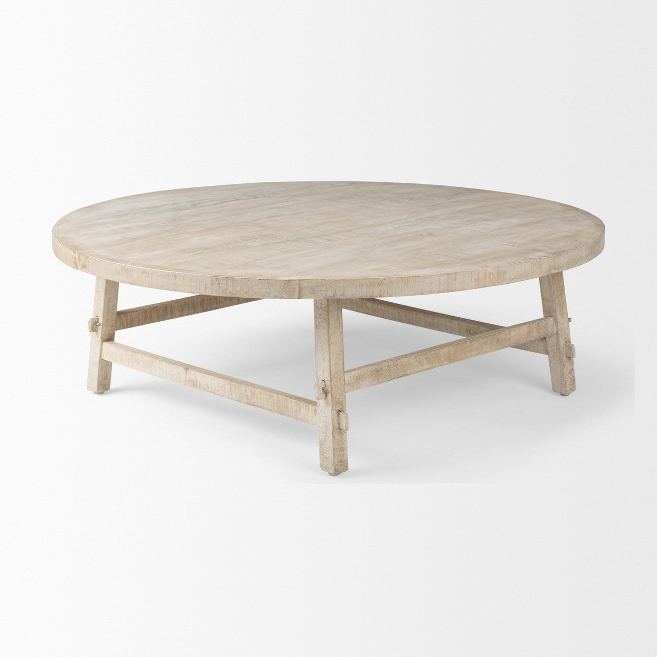 Rosie  48.0L x 48.0W x 16.0H Round Blonde Wood Coffee Table