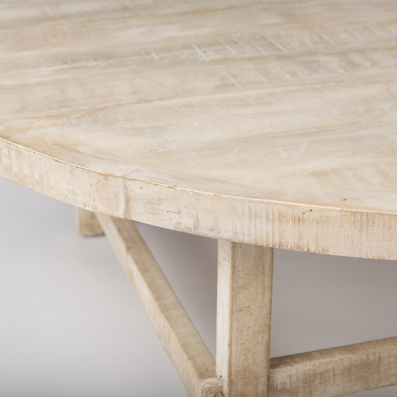 Rosie  48.0L x 48.0W x 16.0H Round Blonde Wood Coffee Table