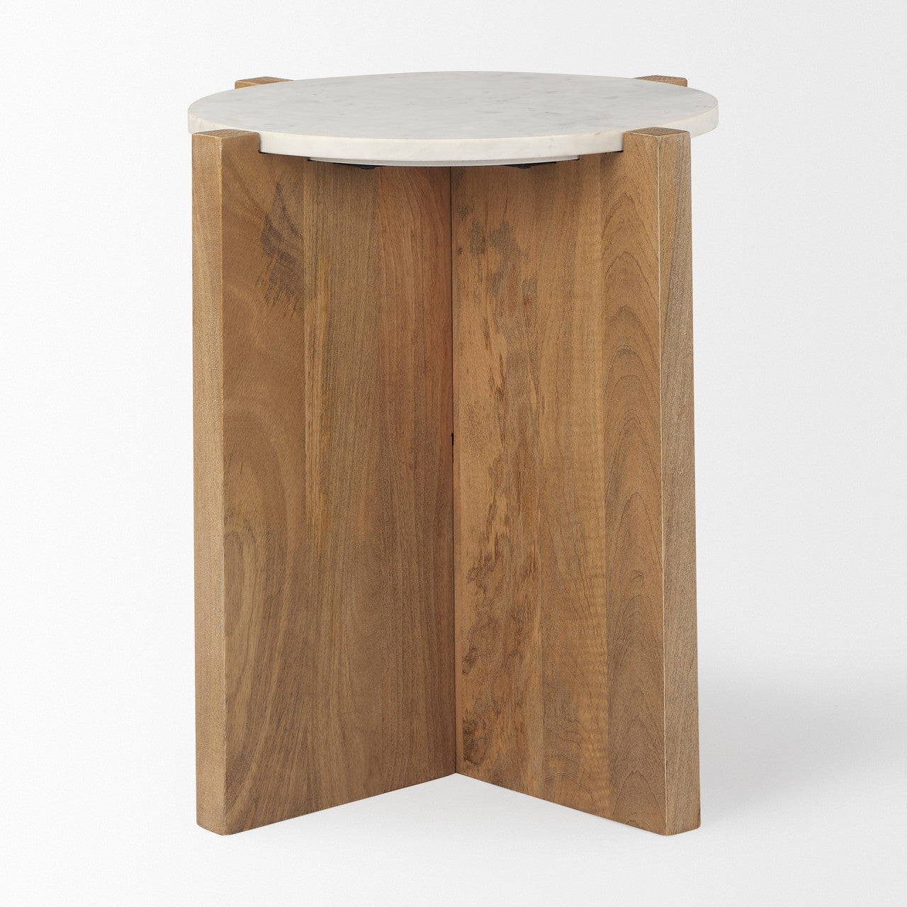 Bianca Wood and Marble Accent Table