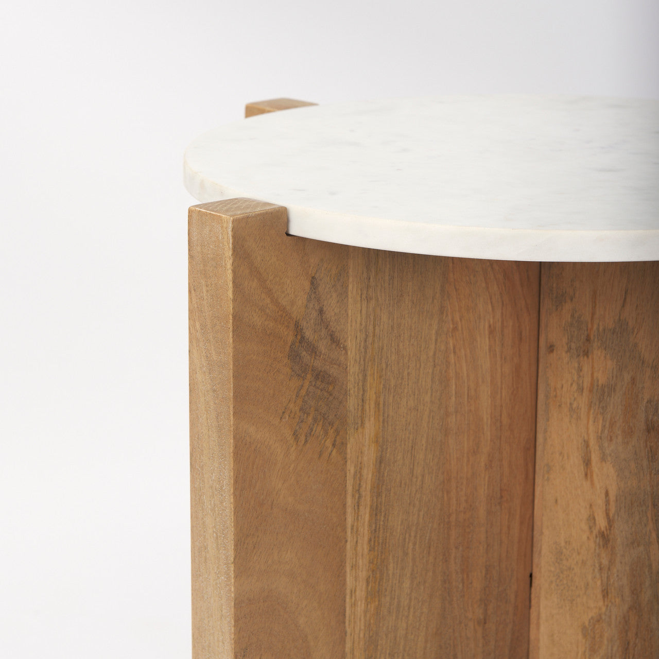 Bianca Wood and Marble Accent Table