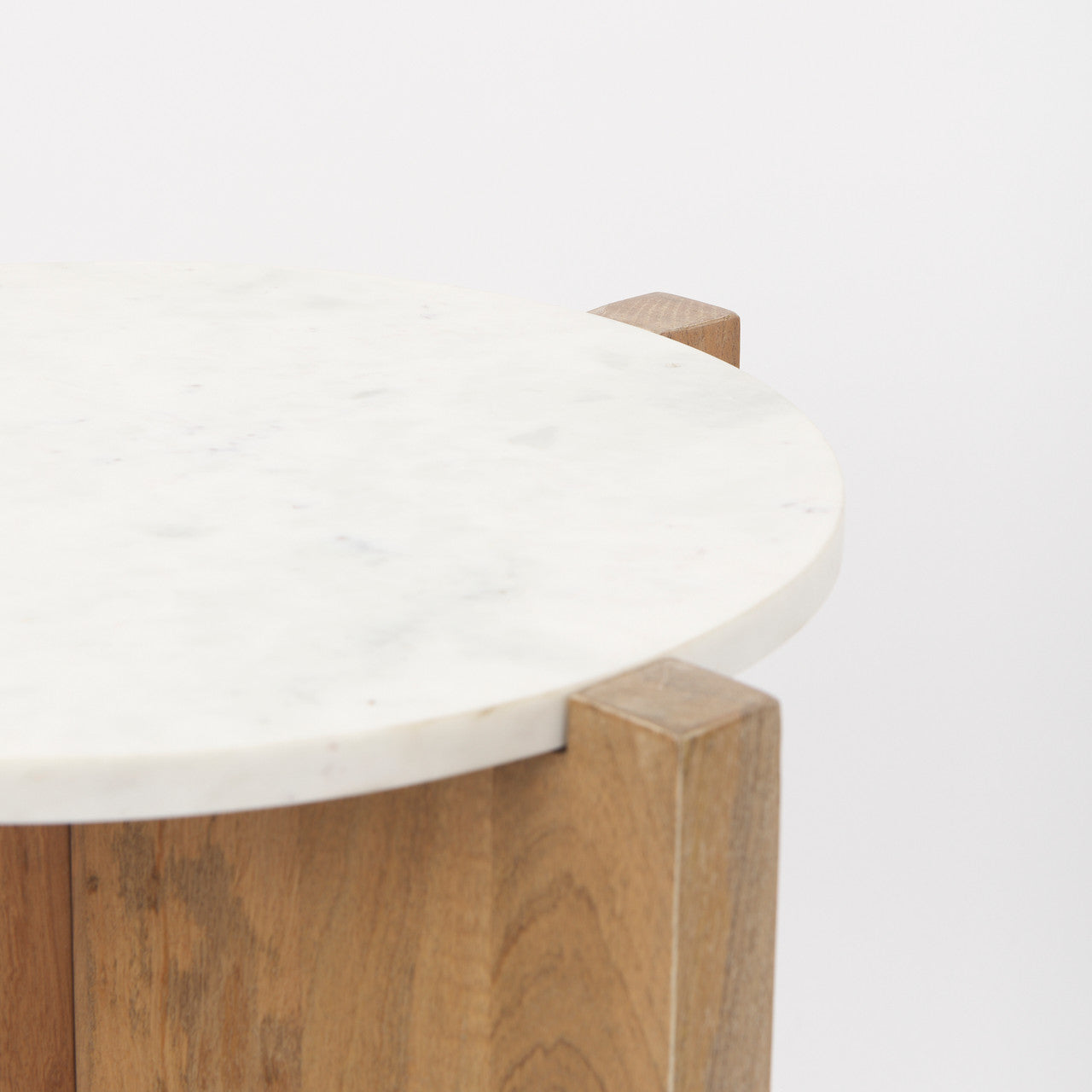 Bianca Wood and Marble Accent Table