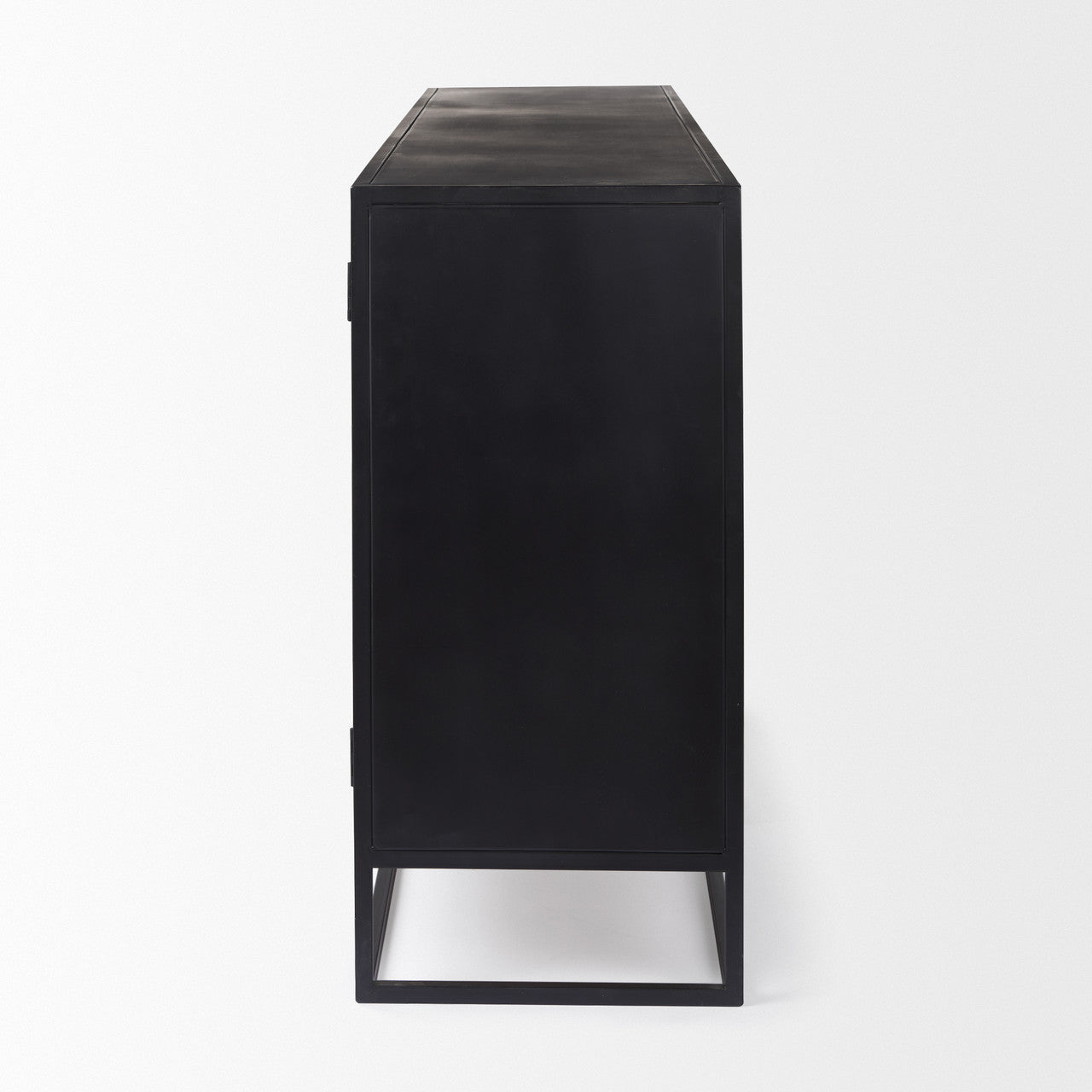 Sloan 80.0L x 17.0W x 36.0H Black Wood W/Black Metal Frame Sideboard