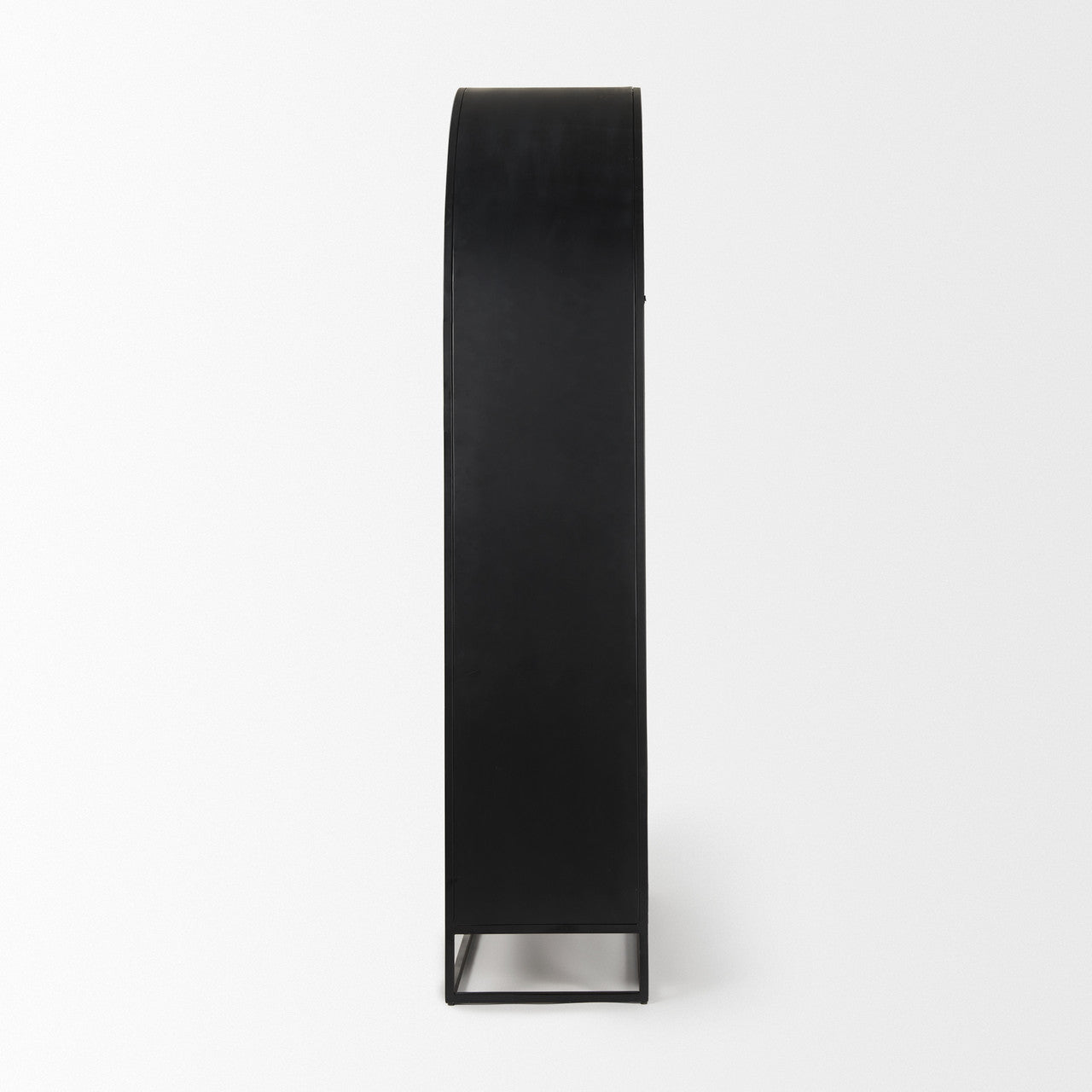 Sloan 85.5H Black Wood W/Black Metal Frame Arch Cabinet