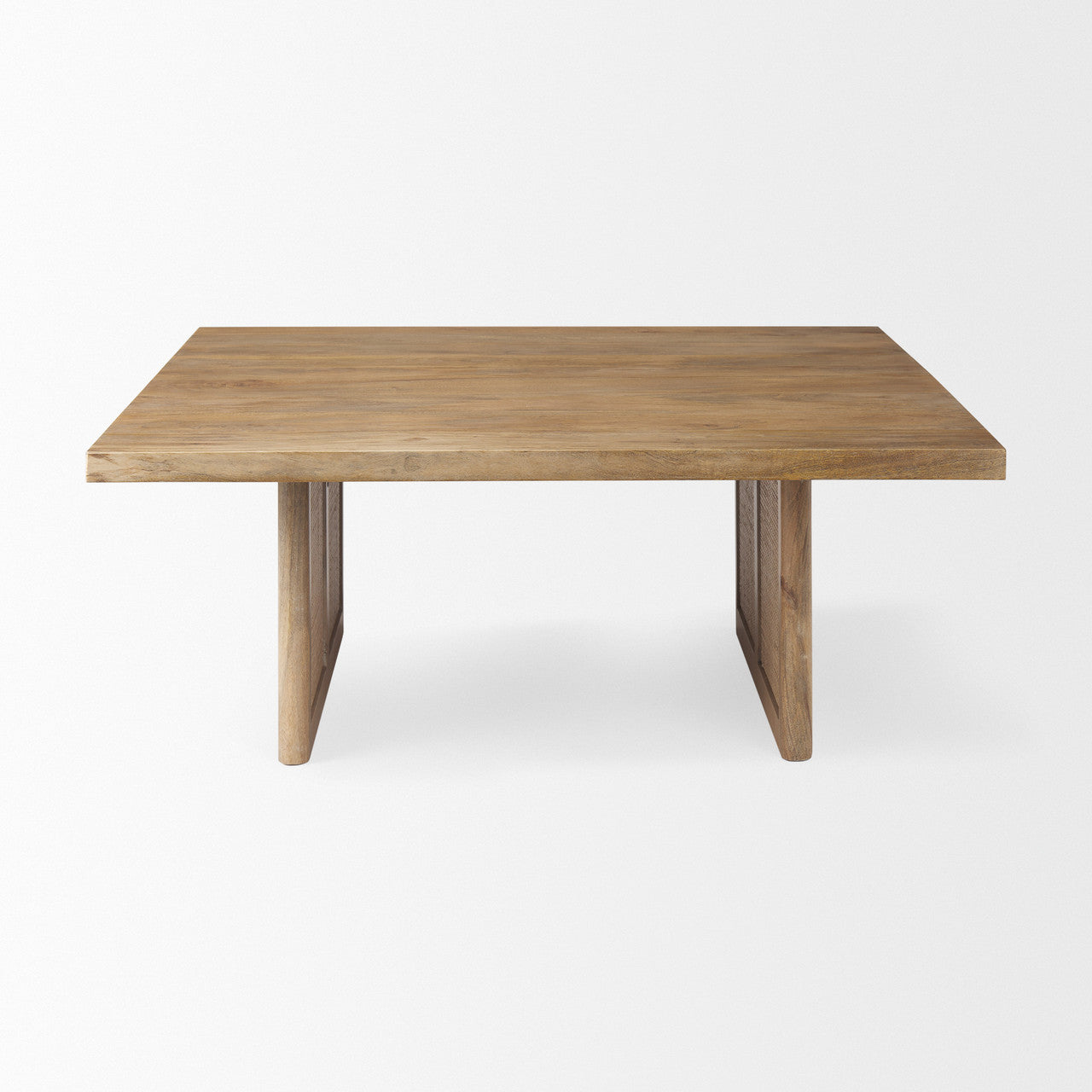 Grier  42" Square Light Brown Wood w/ Cane Coffee Table