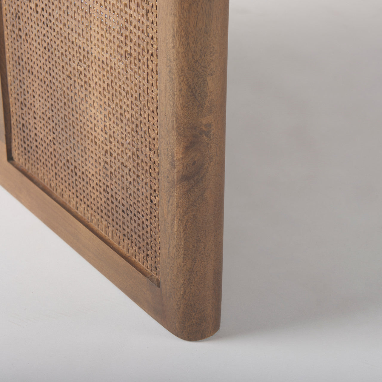 Grier 84L Medium Brown Wood w/ Cane Dining Table