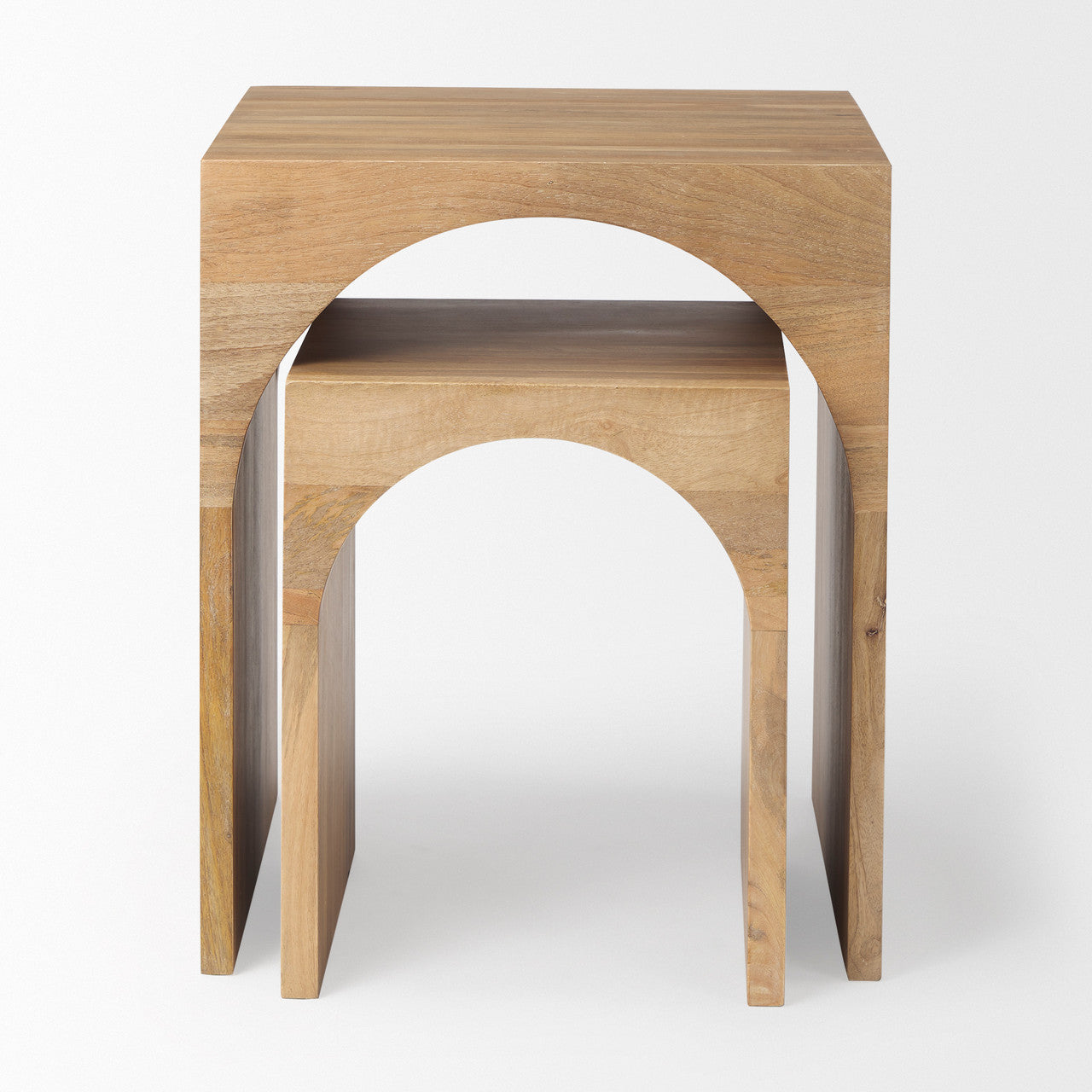 Chloe 20.0L x 20.0W x 24.0H Set of 2 Cottage Wood Nesting Accent Tables