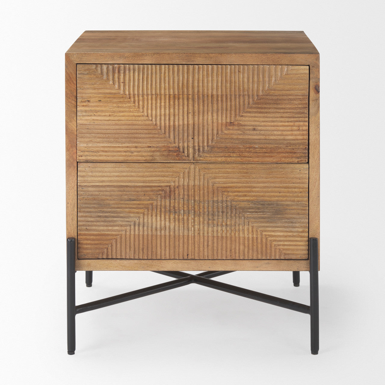 Cairo 22.0L x 22.0W x 26.0H Wood 2 Drawer Accent table
