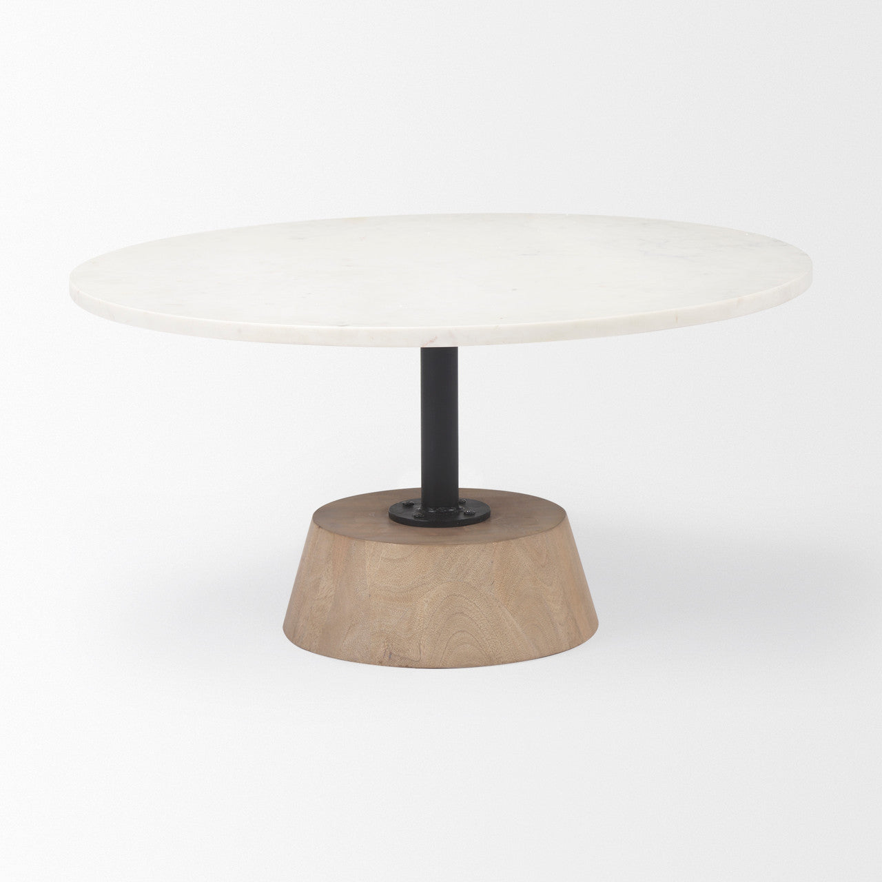 Maxwell  Marble Top Pedestal Base Round Coffee Table